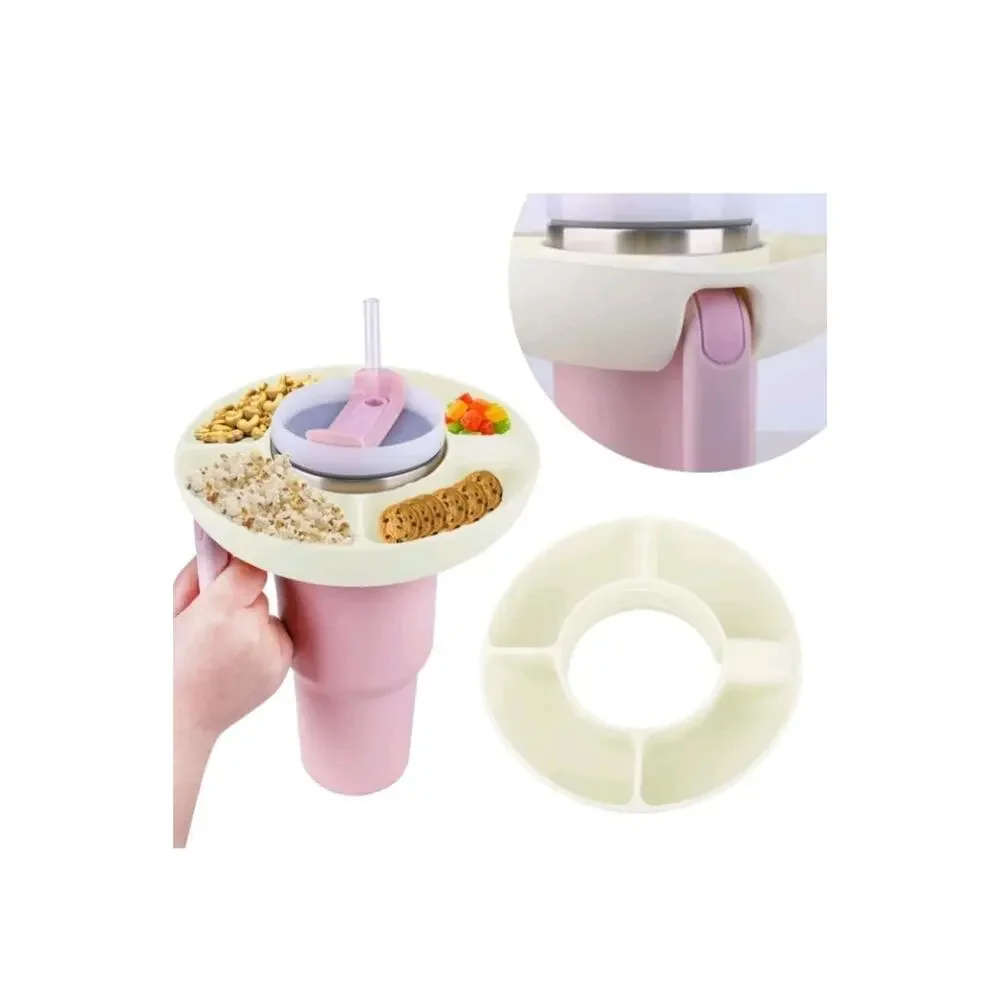 Snack Bowl For Stanley 40oz, Upgrade Silicone Reusable Snack Tray